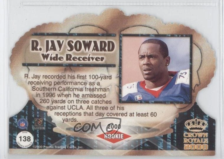 2000 Pacific Crown Royale Rookie R Jay Soward #138 Rookie RC - Image 2 of 2