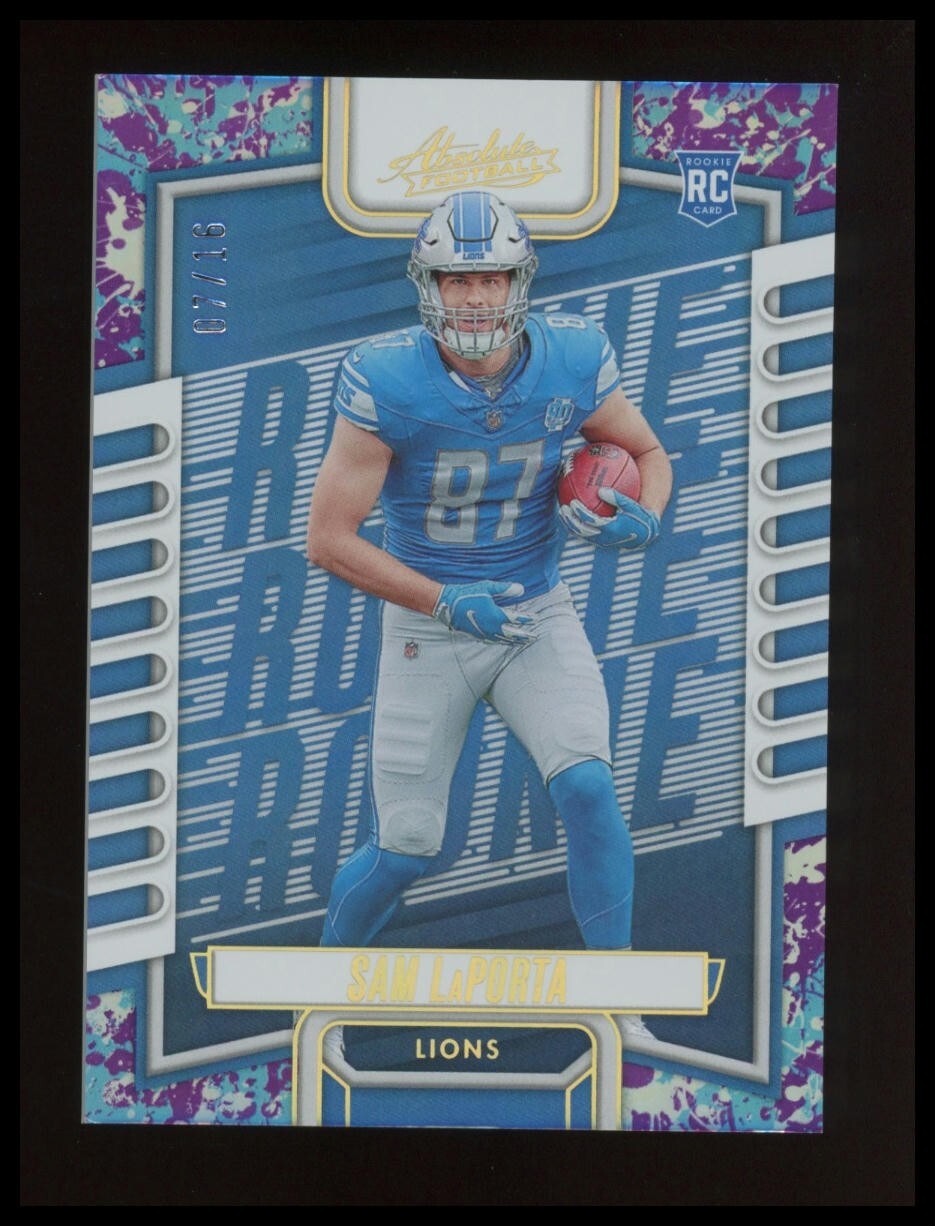 Sam LaPorta 2023 Absolute Spectrum #115 Splash SP /16 RC Rookie Card Lions