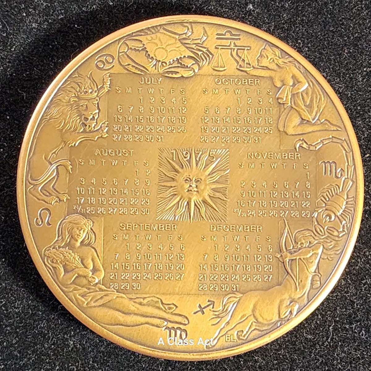 1975, Franklin Mint Calendar Medal - COA - Our T6184 | eBay