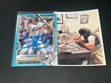 Tyler Soderstrom A's Auto Signed 2021 Bowman Sky Blue Base