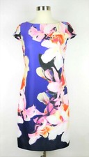 VINCE CAMUTO Women's 4 - Purple & pink floral stretch sheath dress knee length
