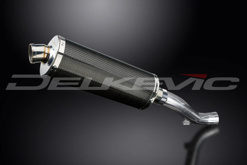 Kit silenciador escape carbono ovalado 14" Honda VFR1200F 2010-2015 Delkevic Slip On Foto 2 de 4