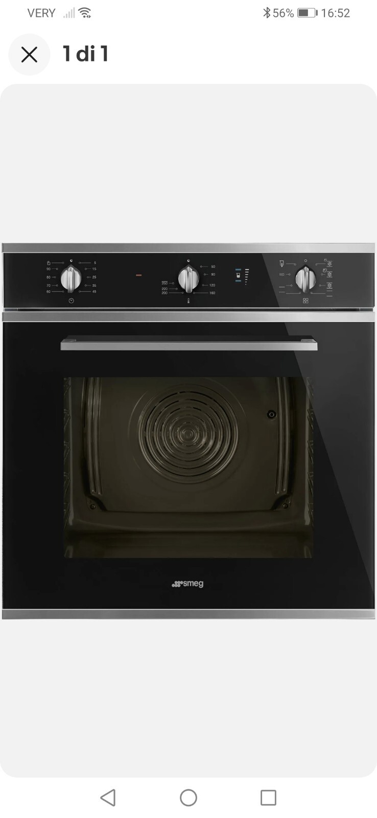 Forno Elettrico da Incasso Smeg Ventilato Grill 68 lt 60 cm Cl A Nero SO64M3S2N
