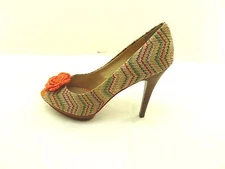 NEW Womens Poetic Licence All Mixed Up Open-Toe Pump Orange - Size 9.5 M