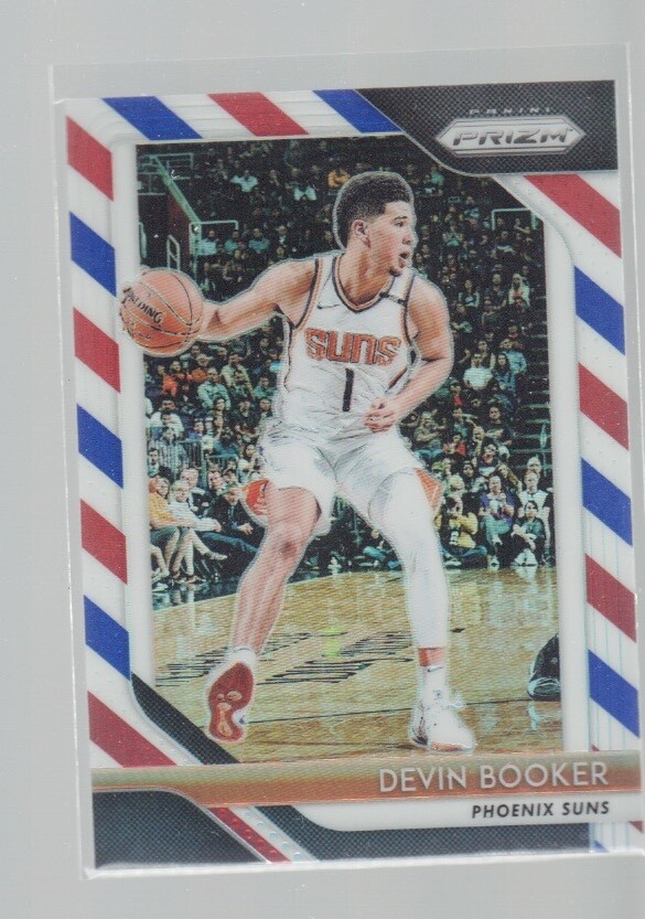 DEVIN BOOKER 2018-19 PANINI PRIZM RED WHITE BLUE PRIZM CARD #11