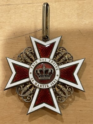 ROMANIA.KINGDOM.ORDER OF THE CROWN,CIVIL DIVISION;COMMANDER NECK BADGE.