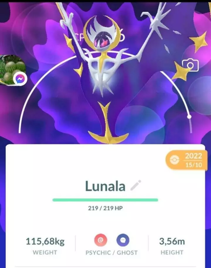 Lunala Level 40 2nd move pokemon trade go