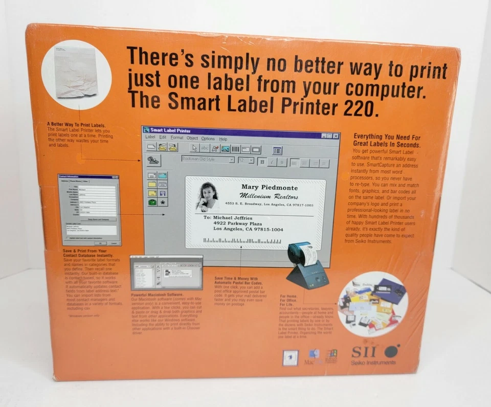 Seiko Instruments SII 220 Smart Thermal Label Printer SLP-220 New Old Stock 1997 - Image 3 of 4