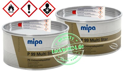 2x 2kg MIPA P99 - Universal-Spachtel, inkl. Härter, Multispachtel