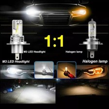 Coppia Lampade a LED per Auto M3 H4 5000LM 50W Fari Luce Bianca Lampadine 6500k - Miniatura 4