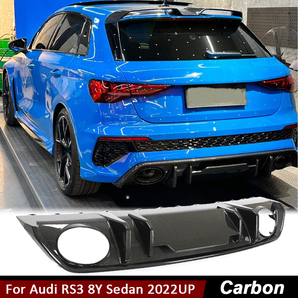 Fit For Audi RS3 8Y Sedan 2022-2024 DRY CARBON FIBER Rear Bumper Diffuser Lip