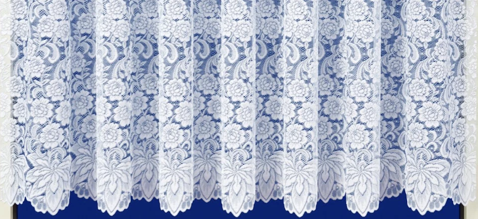 STAR THICK WHITE FLORAL LACE NET CURTAIN - SOLD BY WIDTH - PRIVACY -FREE POSTAGE - Image 3 of 3