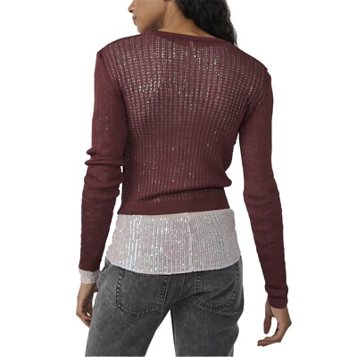 フリーピープル Free People H20 Crew Pullover レディース Sweaters Raw Garnet Free People H20 Crew Pullover in Raw Garnet Size Medium NEW