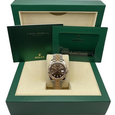 Rolex Datejust 41mm Stahl 18K Rose Gold Schokolade Ziffernblatt