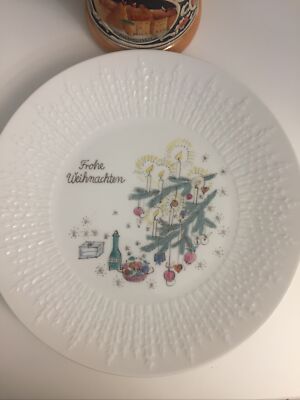 Frohe Weihnachten Plate  Bavaria German W Seven Candles L.H.S  Exzellenz