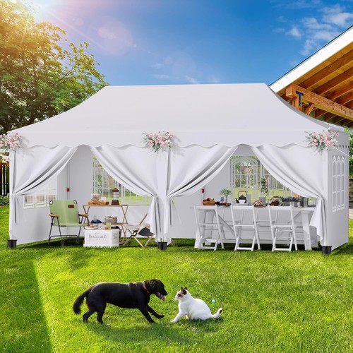 3x6m Klappzelt Festzelt Faltpavillon Partyzelt Pavillon Garten mit 6 Seitenteile - Bild 14 von 28