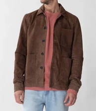 Men Burgundy Leather Spring Jacket Button Up Pure Suede Size S M L XL XXL 3XL