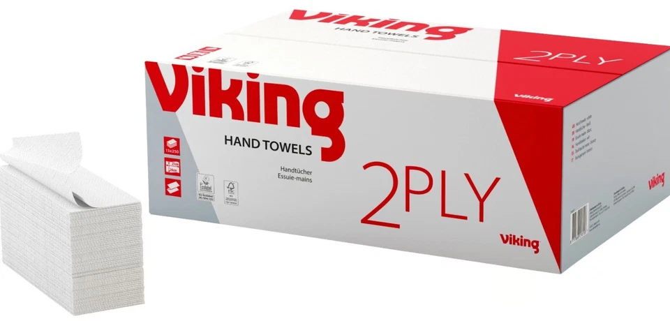 VIKING Falthandtücher Z-falz Weiß 2-lagig 3750 Bl. 210x240mm 1185071 ähnl. Tork 150299