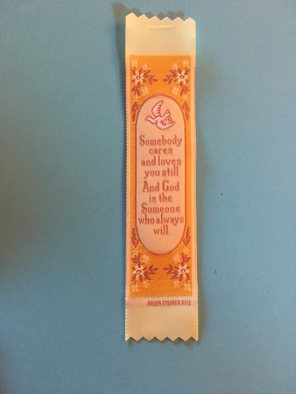 Woven Silk Bookmark Somebody Cares eBay