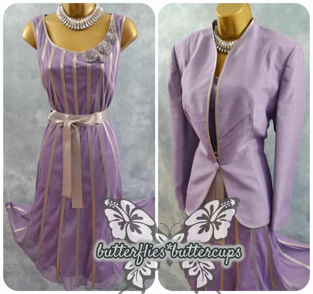 JACQUES VERT Size 16 BNWT Lilac Dress and Jacket Mother of the Bride Outfit  | eBay