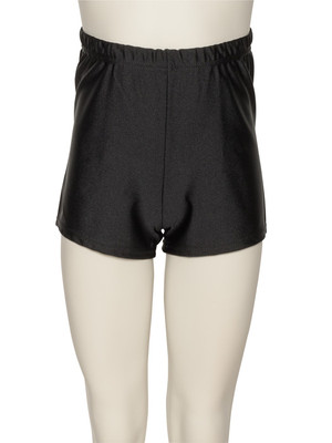 Girls Black Shiny Lycra Dance Fitness Sports Gym Hot Pants Shorts