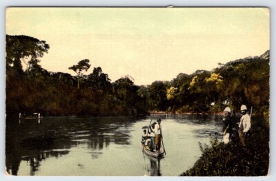 Postcard Chagres River Water Supply High Level Locks Panama Canal c1910