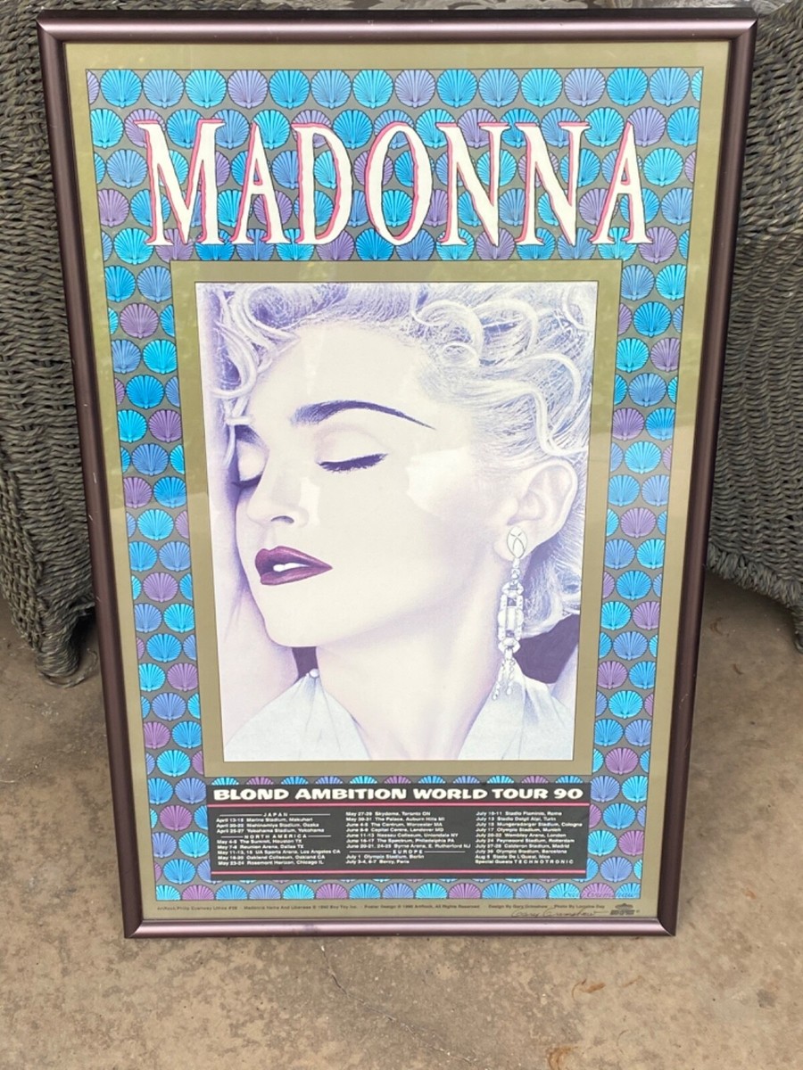 MADONNA ポスター 1990 ワールドツアー オリジナル Madonna 1990 Blond Ambition World Tour Concert Poster Litho Signed