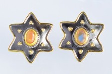 Natural Ethiopian Opal Gemstone STAR Cufflinks 925 Silver Rhodium Plated Jewelry