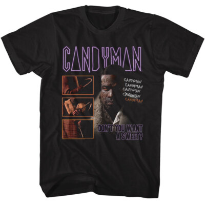 Candyman Scary Horror Movie Name Repeat Don't You Want A Sweet Men's T Shirt