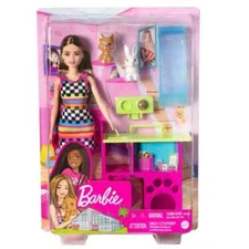 Barbie  Playset With Doll , Puppy and Bunny