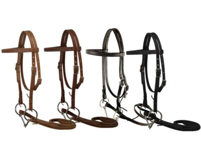 PONY BRIDLE 4 1/2'' Twisted Wire O-Ring Snaffle BIT 5/8'' x 32'' REINS Leather USA