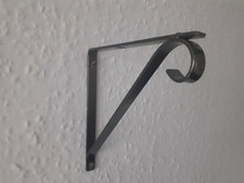 4x Metal Shelf Support Brackets in BLACK. New / Handmade 8" (20cm) x13mm Width.