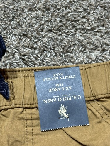 Boys Jeans Pants Size 18 XXL Belt Strech Cotton Tan NEW TAGS Double Knee 9929 - Picture 3 of 13