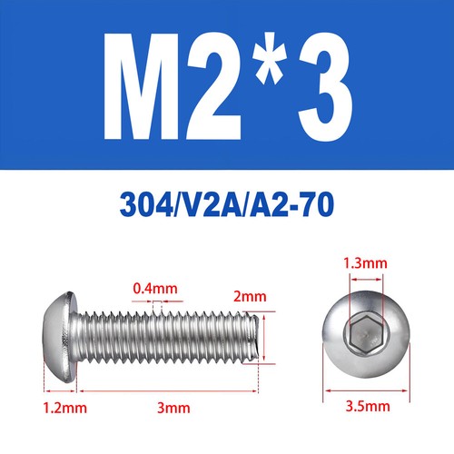 Linsenkopfschrauben Edelstahl A2 V2A ISO 7380 M1.6 M2 M2.5 M3 M4 Innensechskant - Bild 15 von 126