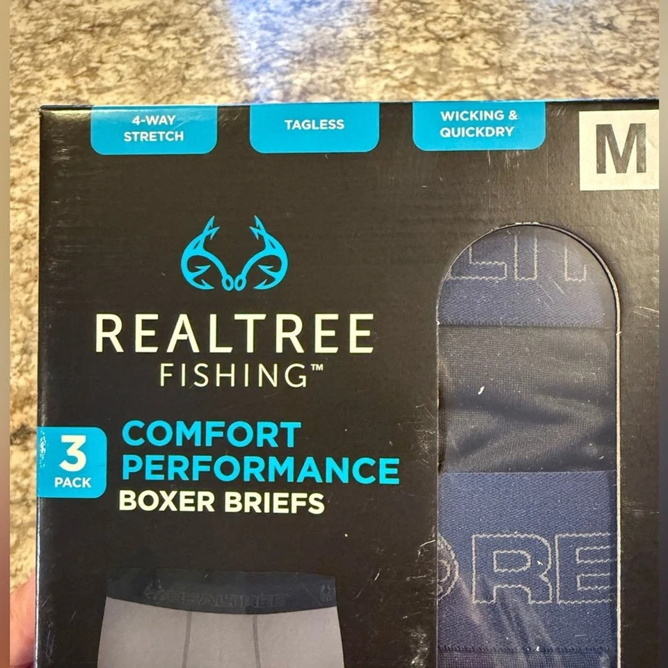 Трусы мужские Realtree Fishing Boxer упаковка M 3 комфортные эластичные впитывающие - Изображение 3 из 4