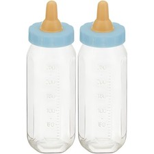 Adorable Blue Fillable Baby Bottle Favors For Showers 2 Count Set