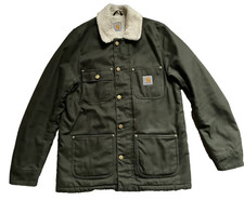 Carhartt WIP Phoenix Coat Sherpa Lined Jacket Green - Size Small