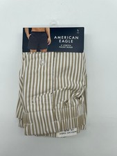 American Eagle Men's 4" Stretch Pocket Boxer Size Large 35-38 Beige Striped