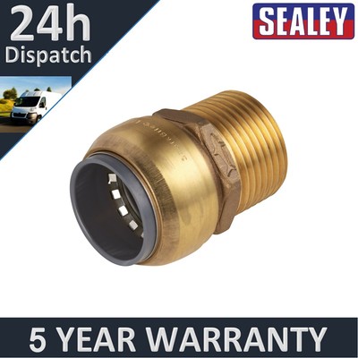 Sealey SharkBite �� Messing gerader Adapter 15 mm x 1/2''BSPT SBA15BSA
