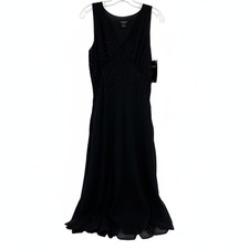 Karen Kane Black Midi Dress Sequin Accent Spotlight | Womens M