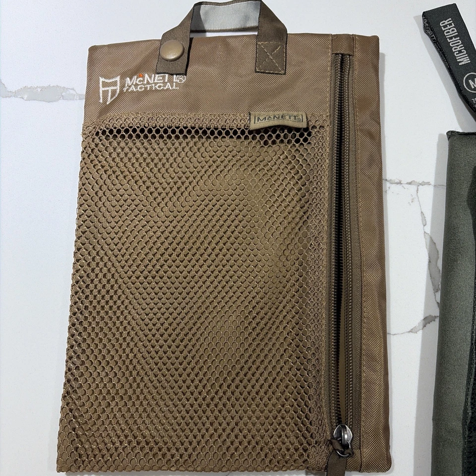 McNett Tactical Microfiber 20” x40” Towel Drab Green w/Bag and Ties - NEW - Image 2 of 4