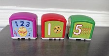 COOKIE Monster Number Blocks SESAME STREET Replacement Blocks Lot Of 3