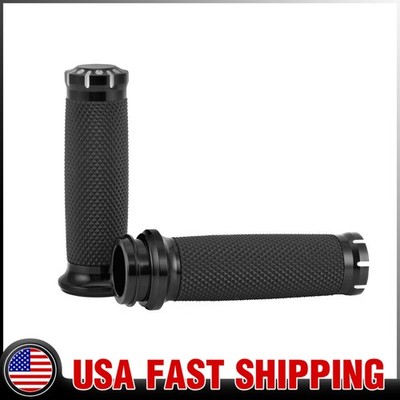 1'' Pair Throttle Hand Grips Handlebar For Harley Touring Road Glide Dyna Softail