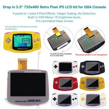 DMG Lens-Drop In Pre-Laminated V5 720x480 IPS Backlit LCD Pre-cut Shell For GBA