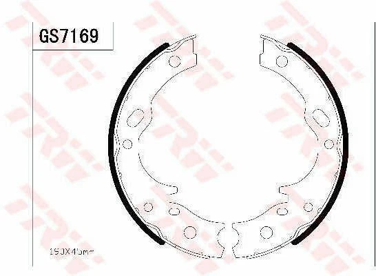 GS7169 HANDBRAKE PARKING BRAKE SHOE SET KIT REAR TRW FOR PEUGEOT 508 SW 2.0 HDI - Image 2 of 4