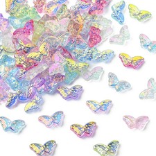 80pcs Handmade Lampwork Butterfly Beads Insect Animal Spacer Glass Beads for DIY