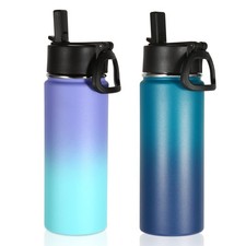 18oz Insulated Water Bottle Bulk 2 Pack,Kids Stainless Steel Water Bottles wi...