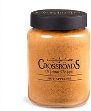 Crossroads Candle 26 Ounce Jar - Hot Apple Pie 26oz, Golden Tan 