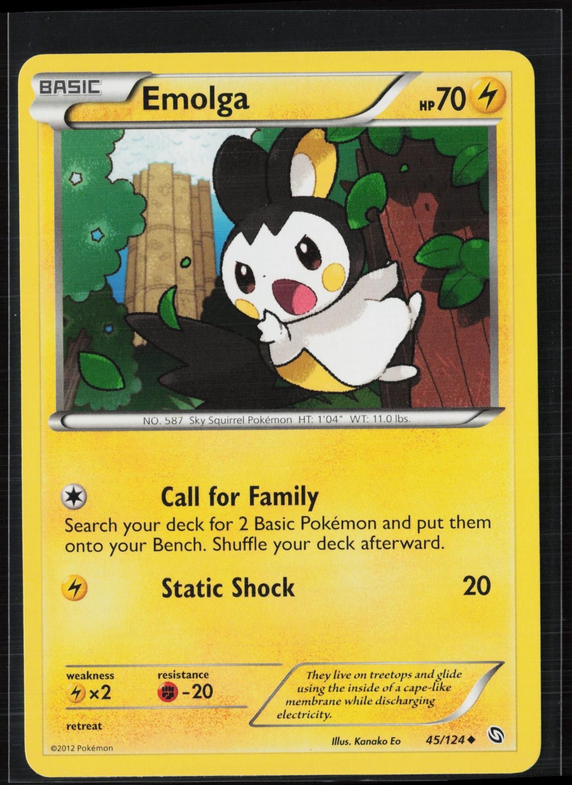 Emolga 45/124 Uncommon Dragons Exalted Pokemon Near Mint