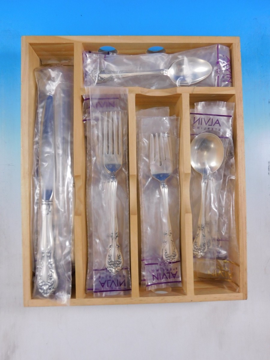 Chateau Rose by Alvin Sterling Silver Flatware Service 6 Set 30 pc